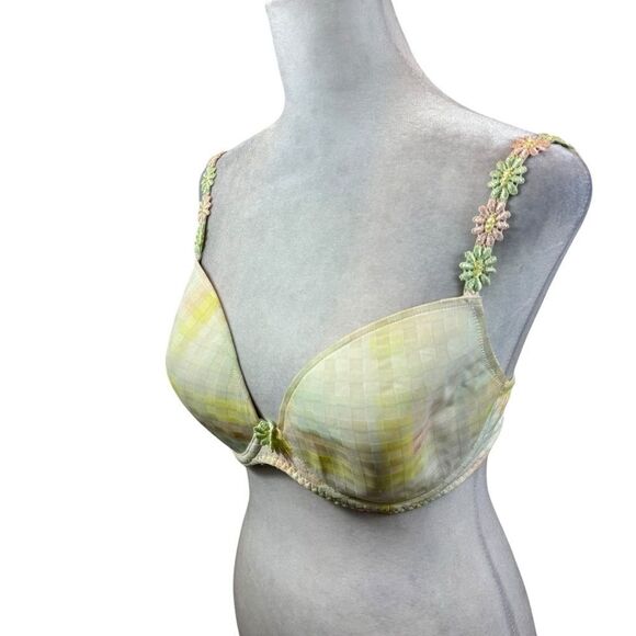 Mary Jo Avero Brand Pastel Watercolor Bra with Floral Straps Size 34D - Picture 9 of 13
